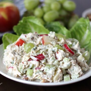 Waldorf Chicken Salad on a plate.