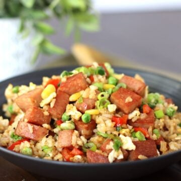 Spam Fried Rice in a bowl.