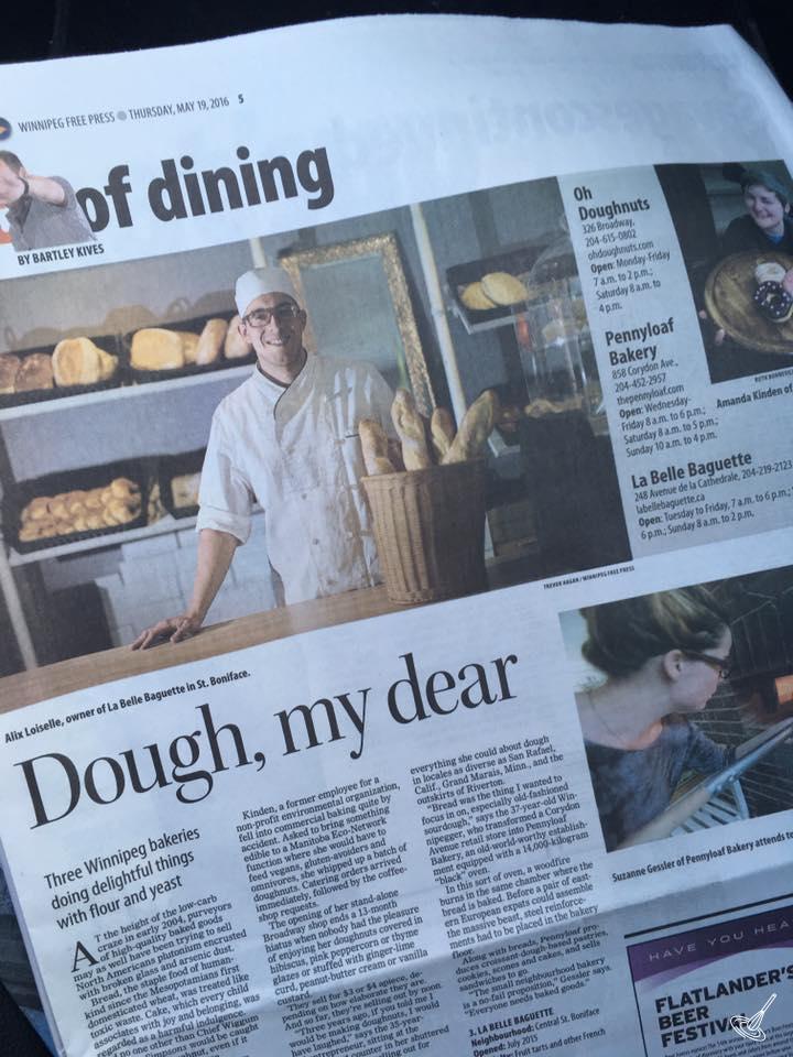 Newspaper article about a bakery.