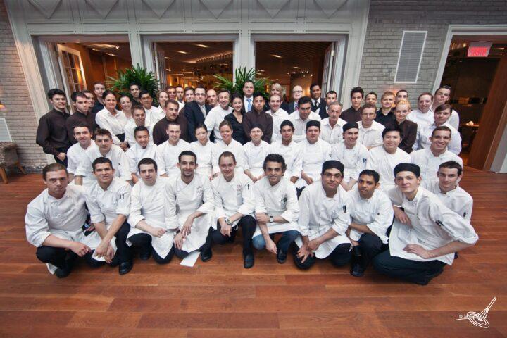 A group picture of a restaurant team.