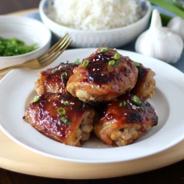 Teriyaki Chicken Thighs on a plate.