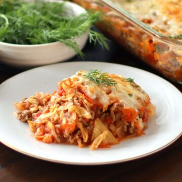 Cabbage Roll Casserole on a plate.