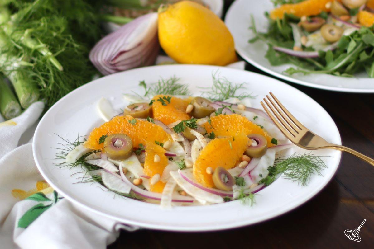 A Sicilian Salad on a plate.