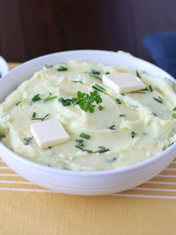Cottage Cheese Mashed Potatoes in a bowl.