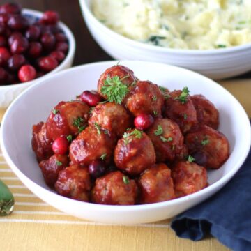 Jalapeno Cranberry Meatballs in a ball.