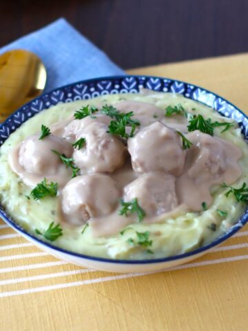 Turkey Swedish Meatballs in a bowl.