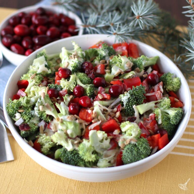 Broccoli Cranberry Salad in a bowl.