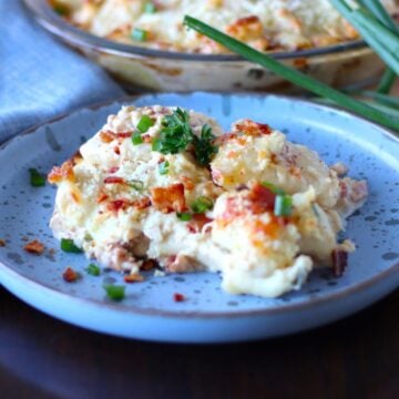 Crack Chicken Pierogi Casserole on a plate.