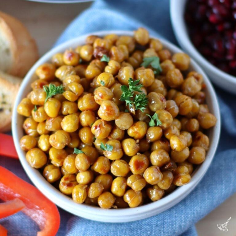 Honey Roasted Chickpeas in a serving bowl.