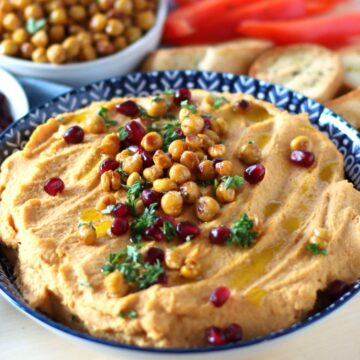 Sweet Potato Hummus in a bowl.