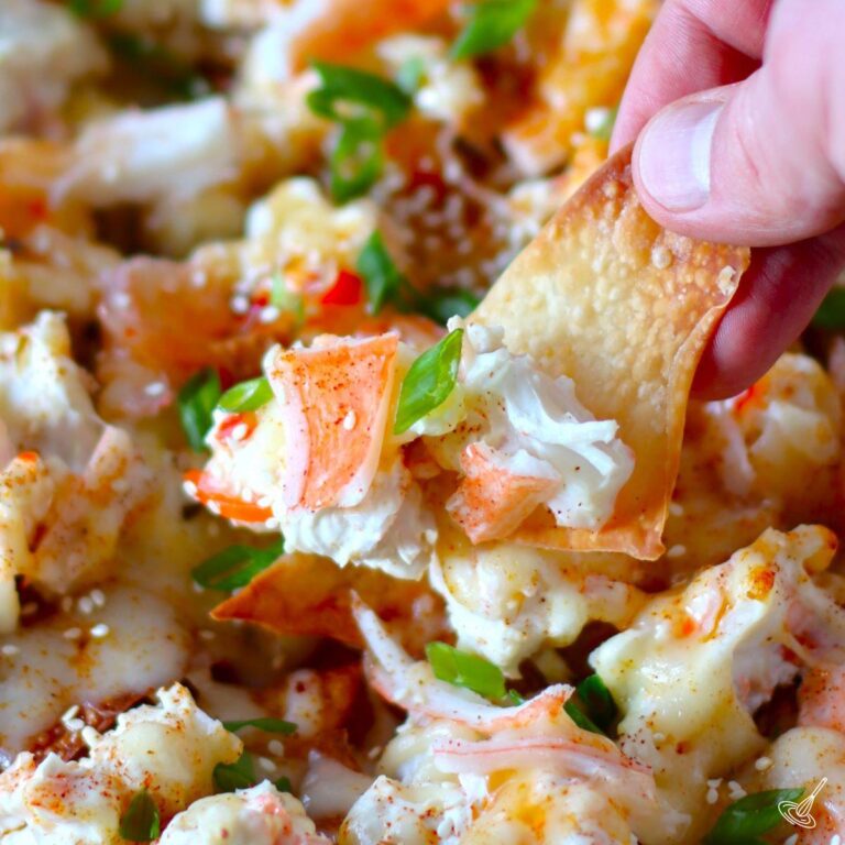 Crab Rangoon on a wonton tortilla