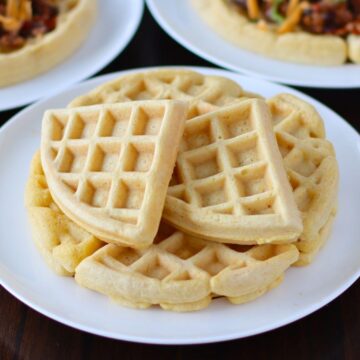Cornbread Waffles on a plate.