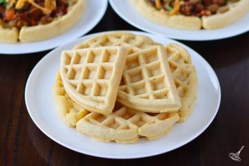 Cornbread Waffles on a plate.