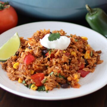 Mexican Beef and Rice Skillet