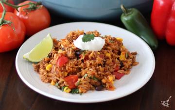Mexican Beef and Rice Skillet