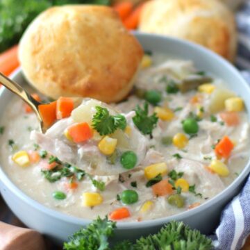 Crustless Chicken Pot Pit in a large bowl.