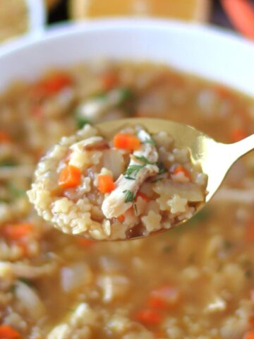 A spoonful of Chicken Pastina Soup