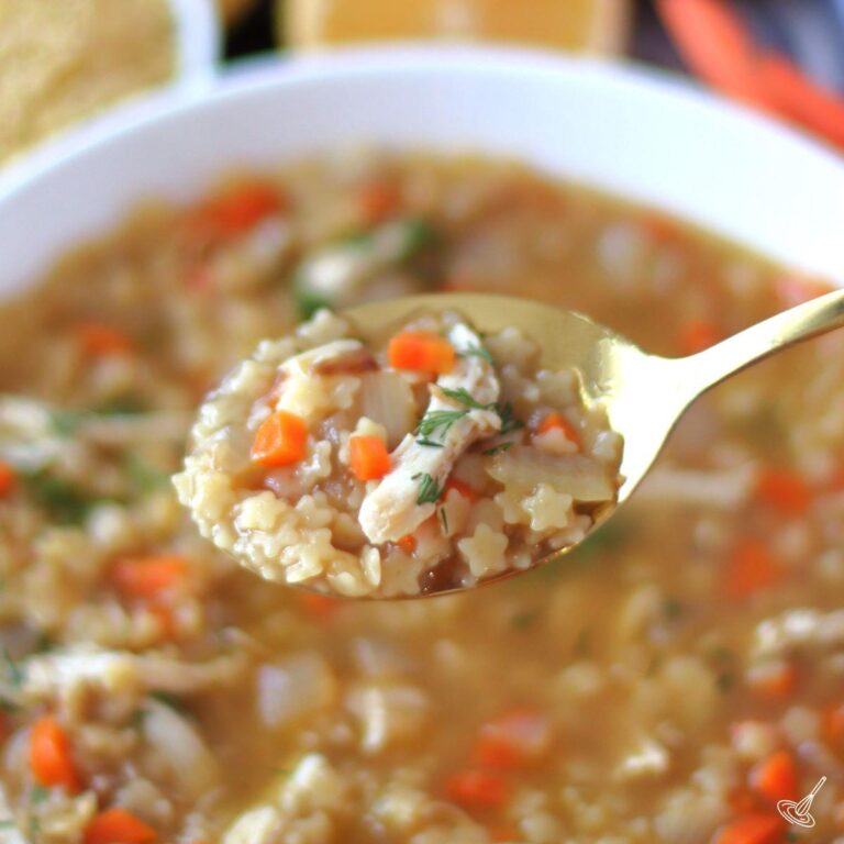 A spoonful of Chicken Pastina Soup