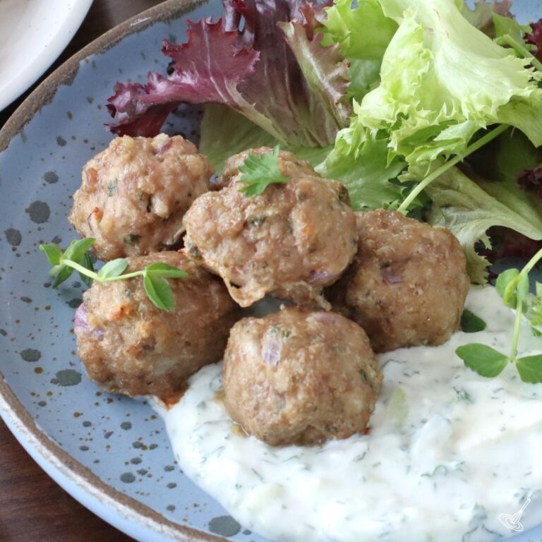 Greek Lamb Meatballs with Tzatziki