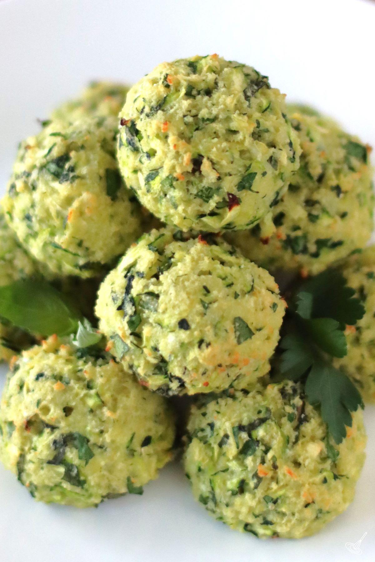 Zucchini Garlic Bites on a plate.