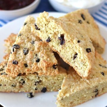 Cherry Scones on a plate.