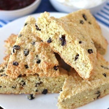 Cherry Scones on a plate.
