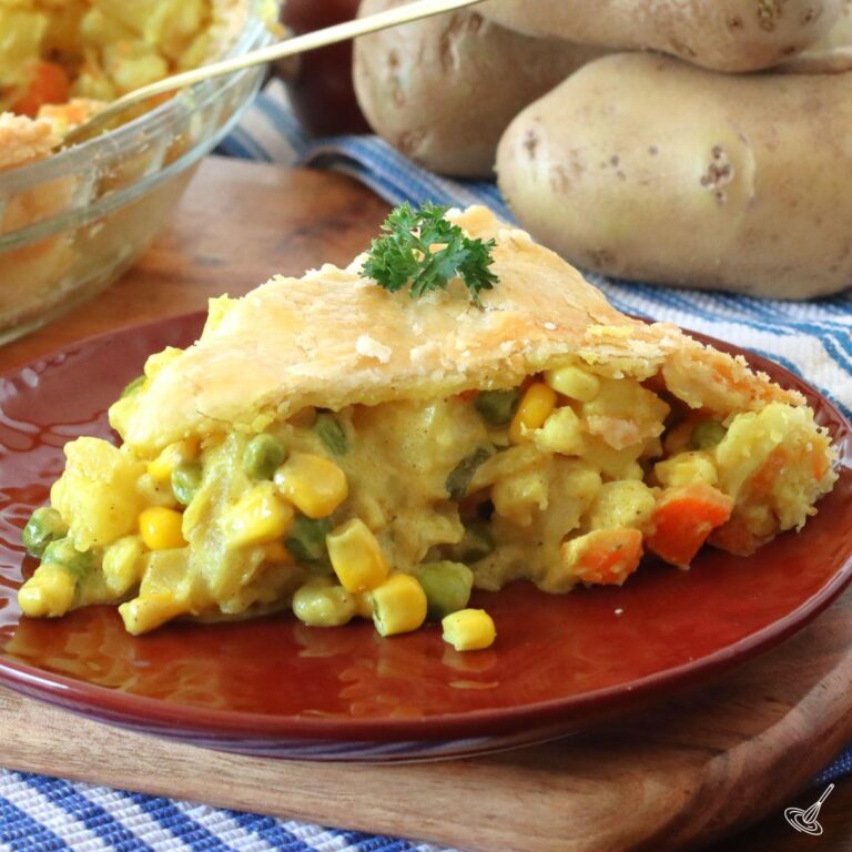Curry Pot Pie on a plate.