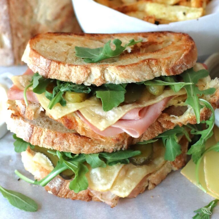 Raclette Sandwich on a plate.