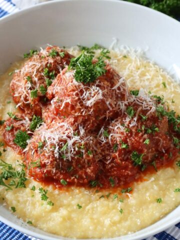 Italian Meatballs with Polenta