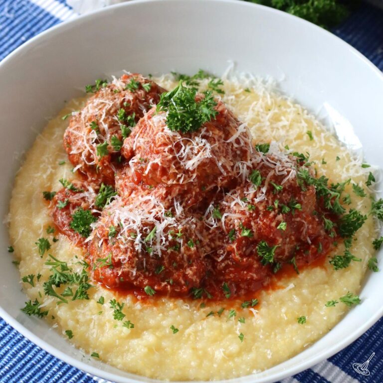 Italian Meatballs with Polenta