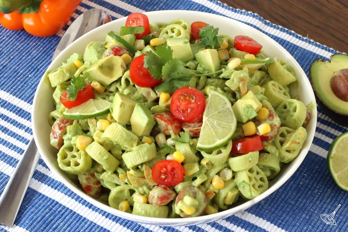 Cilantro Lime Pasta Salad in a serving bowl.