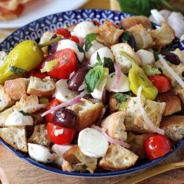 Crouton Salad in a serving dish.