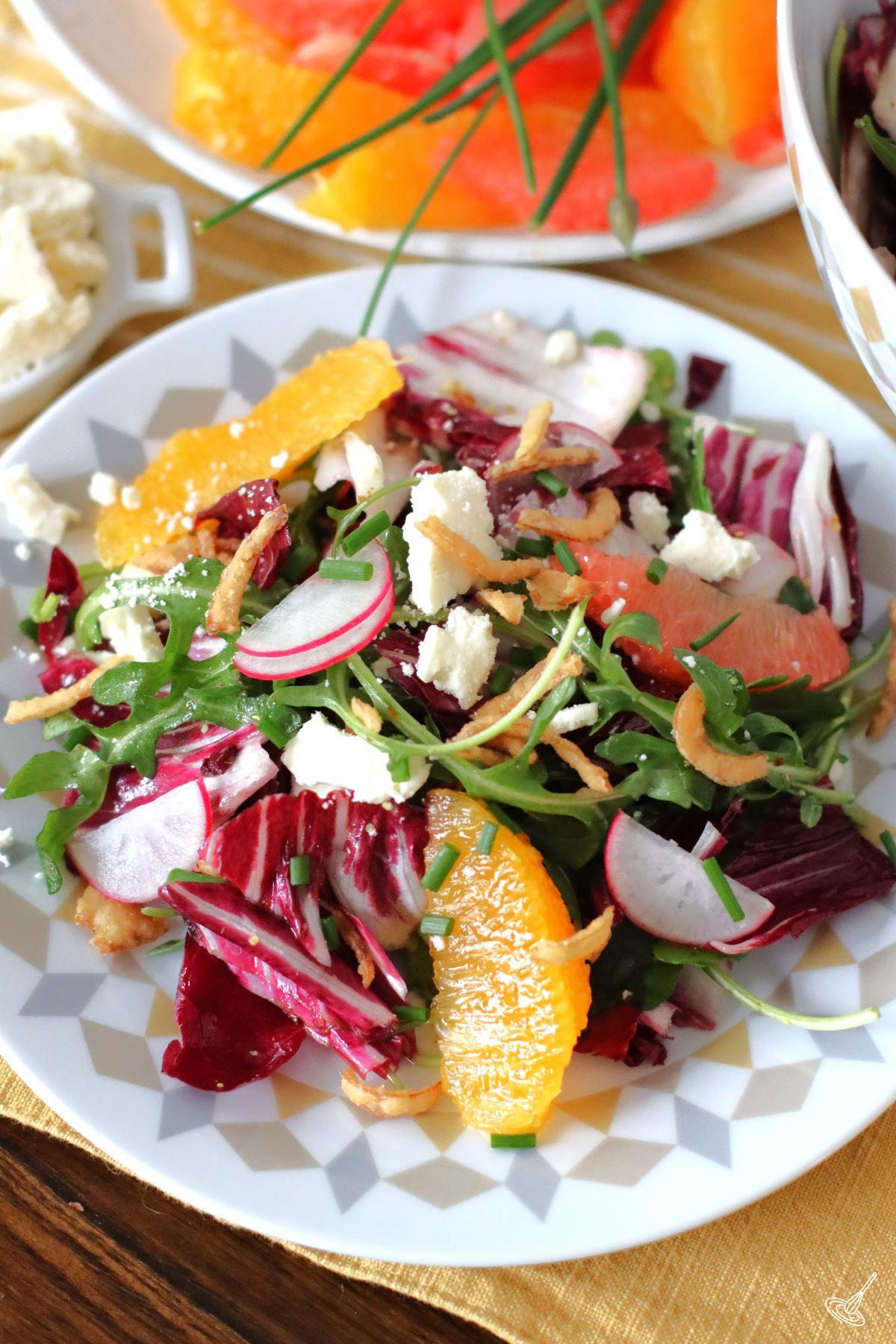 Radicchio Citrus Salad on a plate.