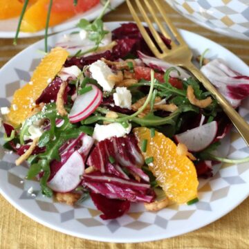 Radicchio Citrus Salad on a plate.