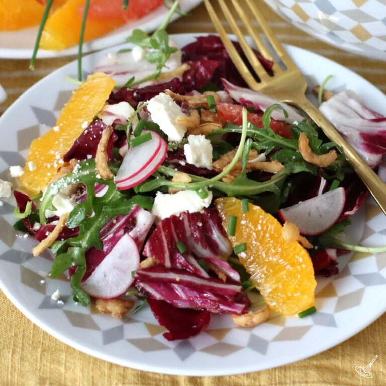 Radicchio Citrus Salad on a plate.