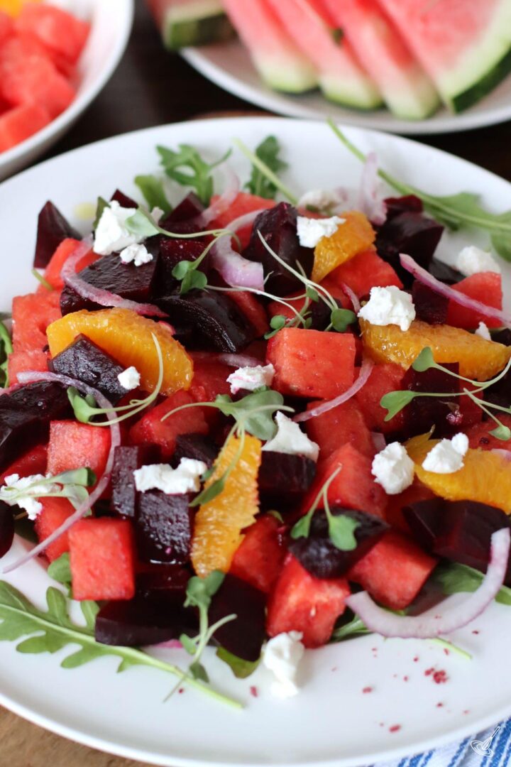 Watermelon Beet Salad - French Kiss Cook