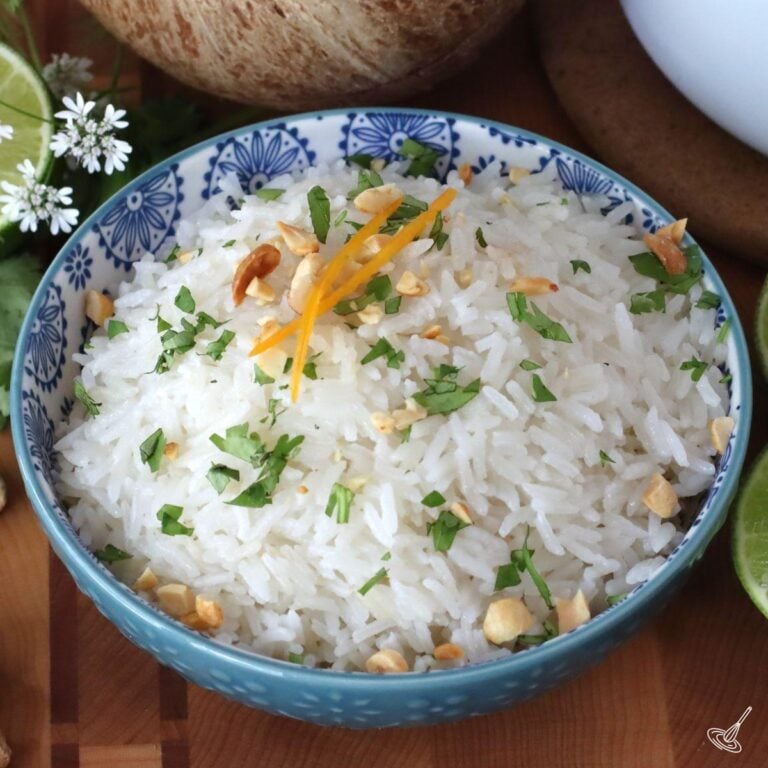 Jasmine Coconut Rice in a bowl.