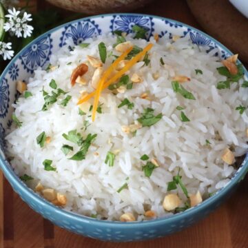 Jasmine Coconut Rice in a serving bowl.