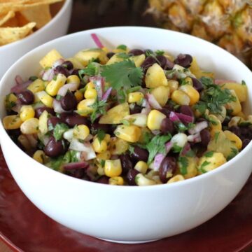 Pineapple Corn Salsa in a bowl.