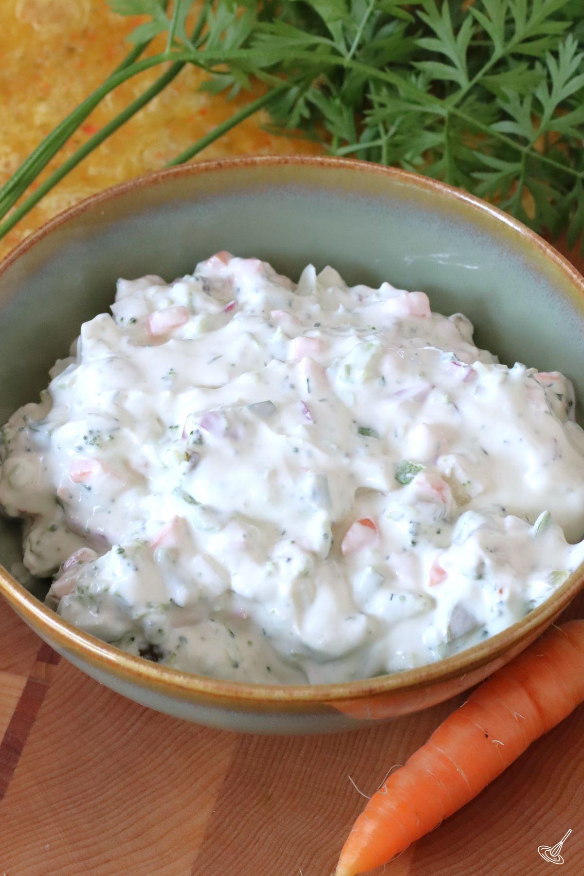Garden Vegetable Cream Cheese in a bowl. 