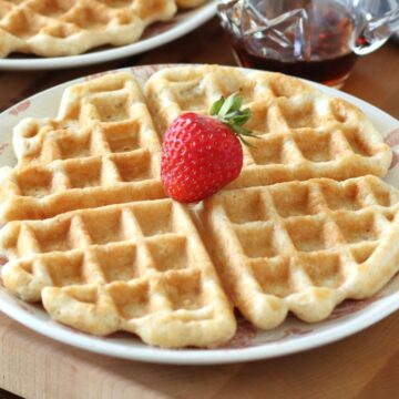 Greek Yogurt Waffles on a plate.