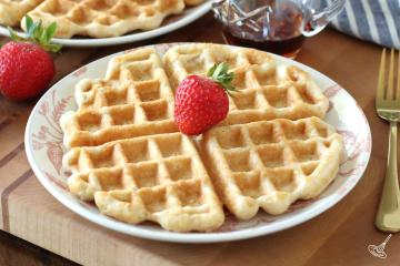 Greek Yogurt Waffles on a plate.