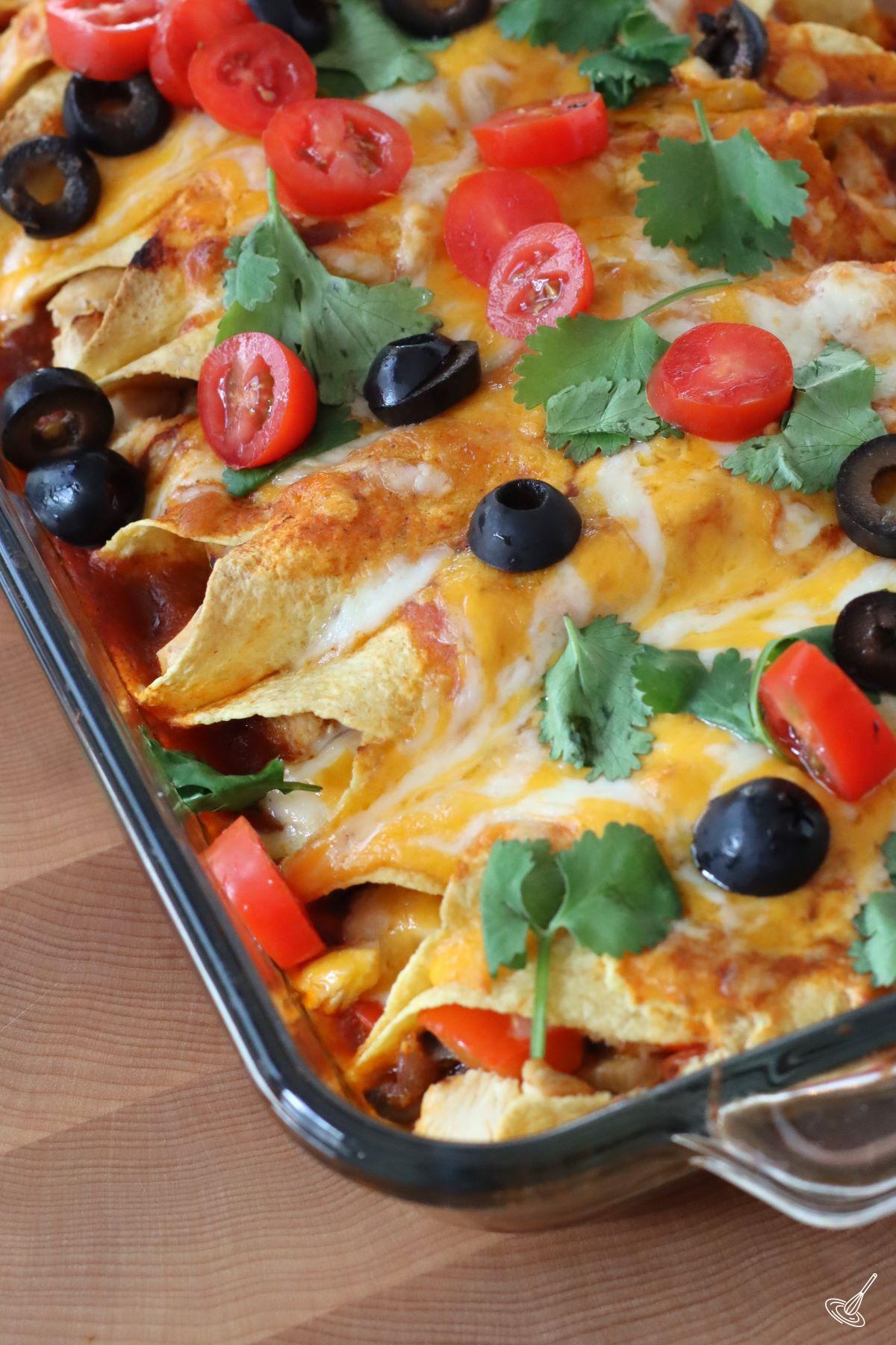 Leftover Turkey Enchiladas Casserole