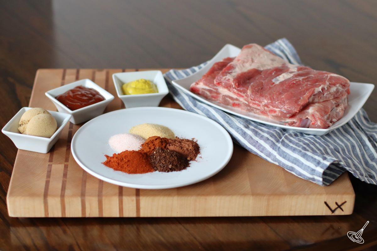 A plate with a variety of spices.