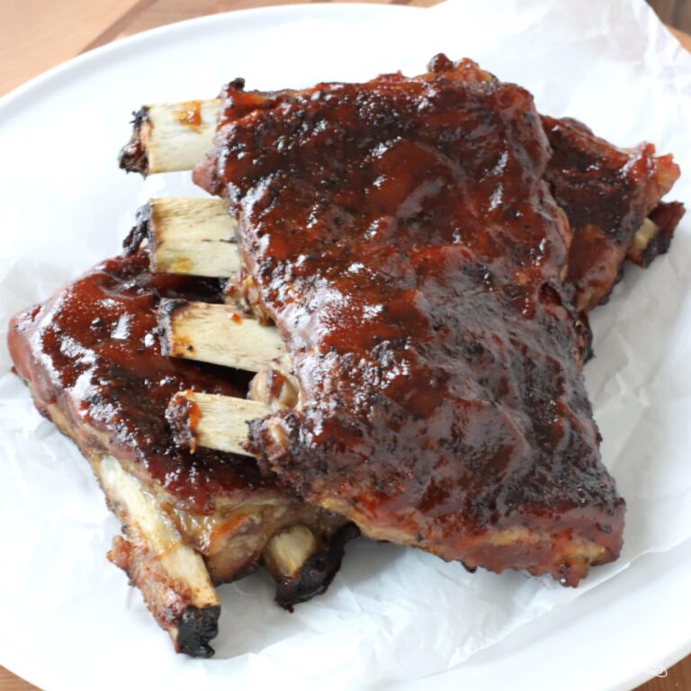 Dutch Oven Ribs on a plate.