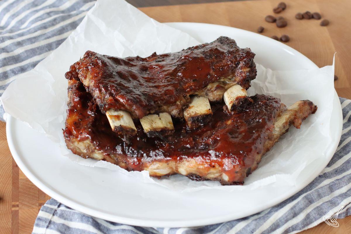 Dutch Oven Ribs on a white plate.