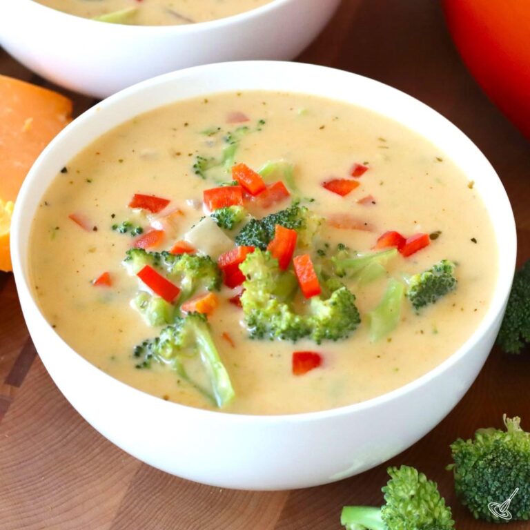 Cajun Broccoli Cheese Soup in a bowl