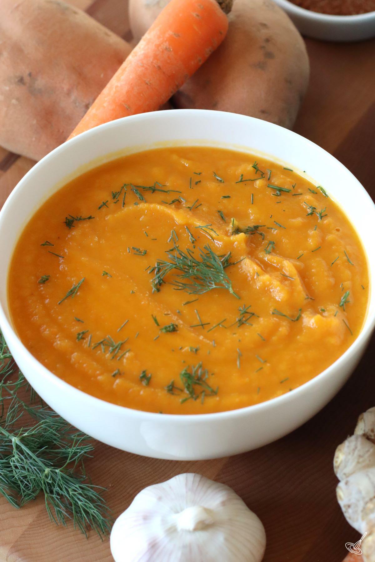 Sweet Potato and Carrot Ginger Soup