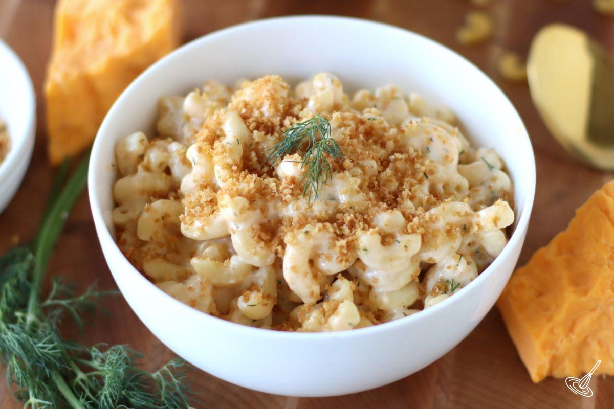 Protein Mac and Cheese in a bowl.