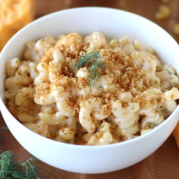 Protein Mac and Cheese in a bowl.